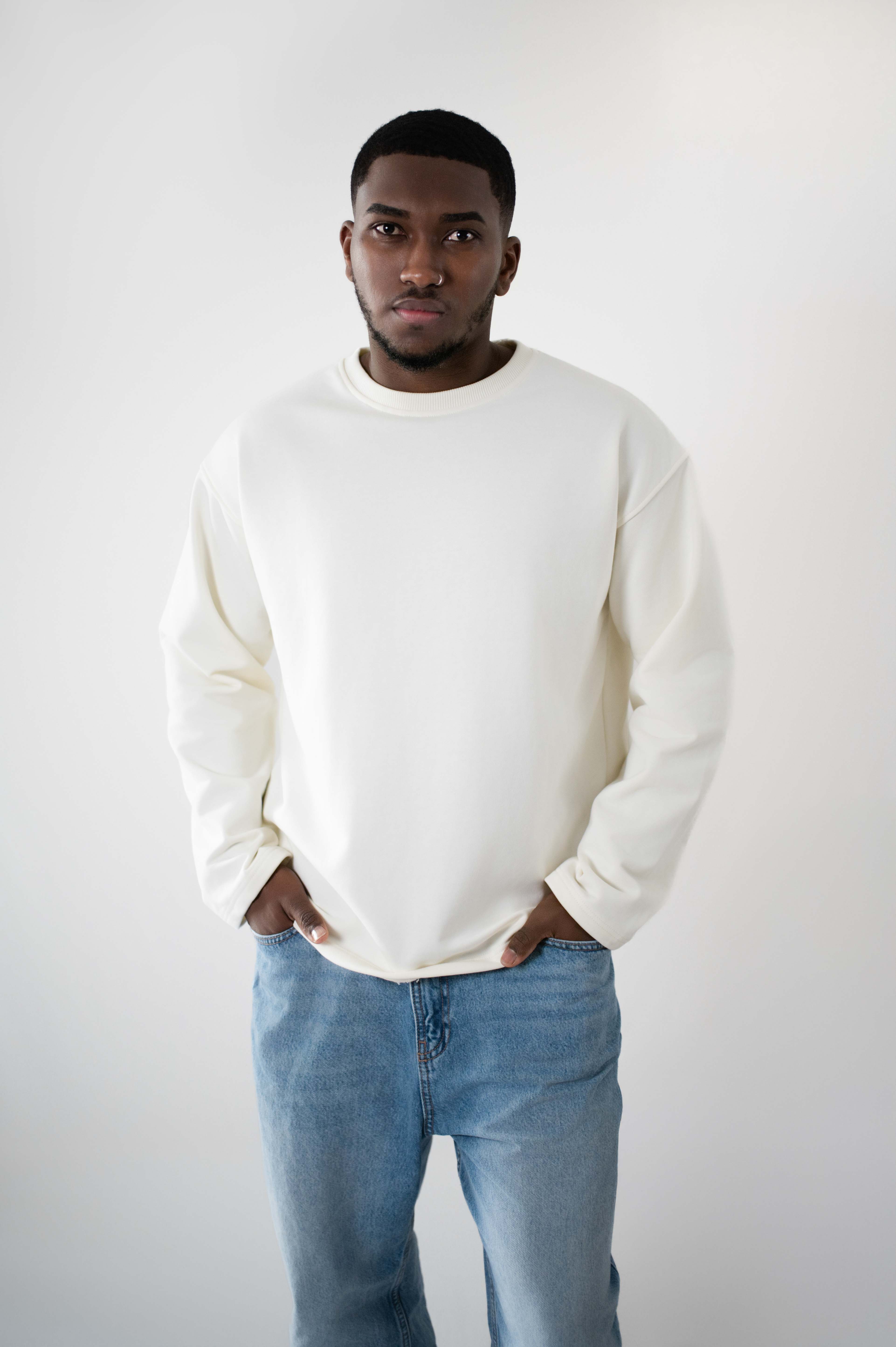 Sweatshirt - longsleeve - creme Alvius